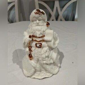 FestiveSheridan  White and Gold Santa Claus Figurine